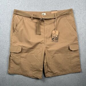 Copper Denim Cargo Shorts Mens 44 Khaki Belted Ripstop Pockets Casual Hiking NEW